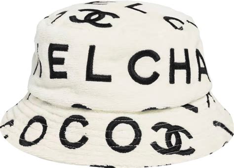 chanel bucket hat black and white
